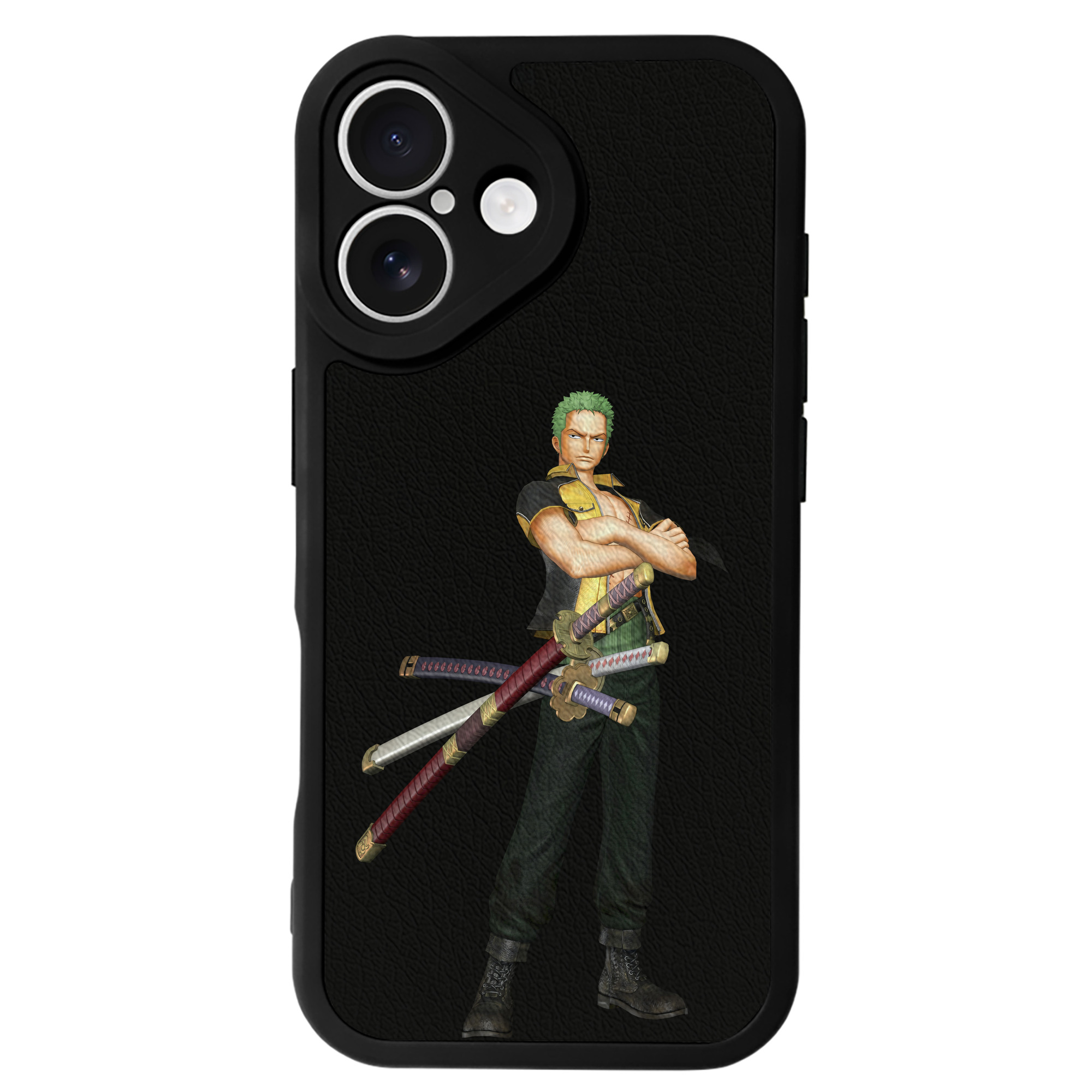 （画像用） ワンピース ロロノア・ゾロ ONE PIECE Roronoa Zoro 【iPhone 16シリーズ対応】シリコンスマホケース（レザー調） 材質：シリコン